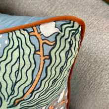 Load image into Gallery viewer, Blue Flower Vine Down Pillow
