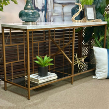 Load image into Gallery viewer, Marble Top Gold Console
