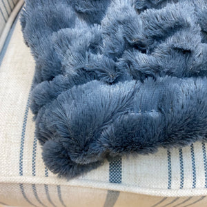 Blue Furry Throw