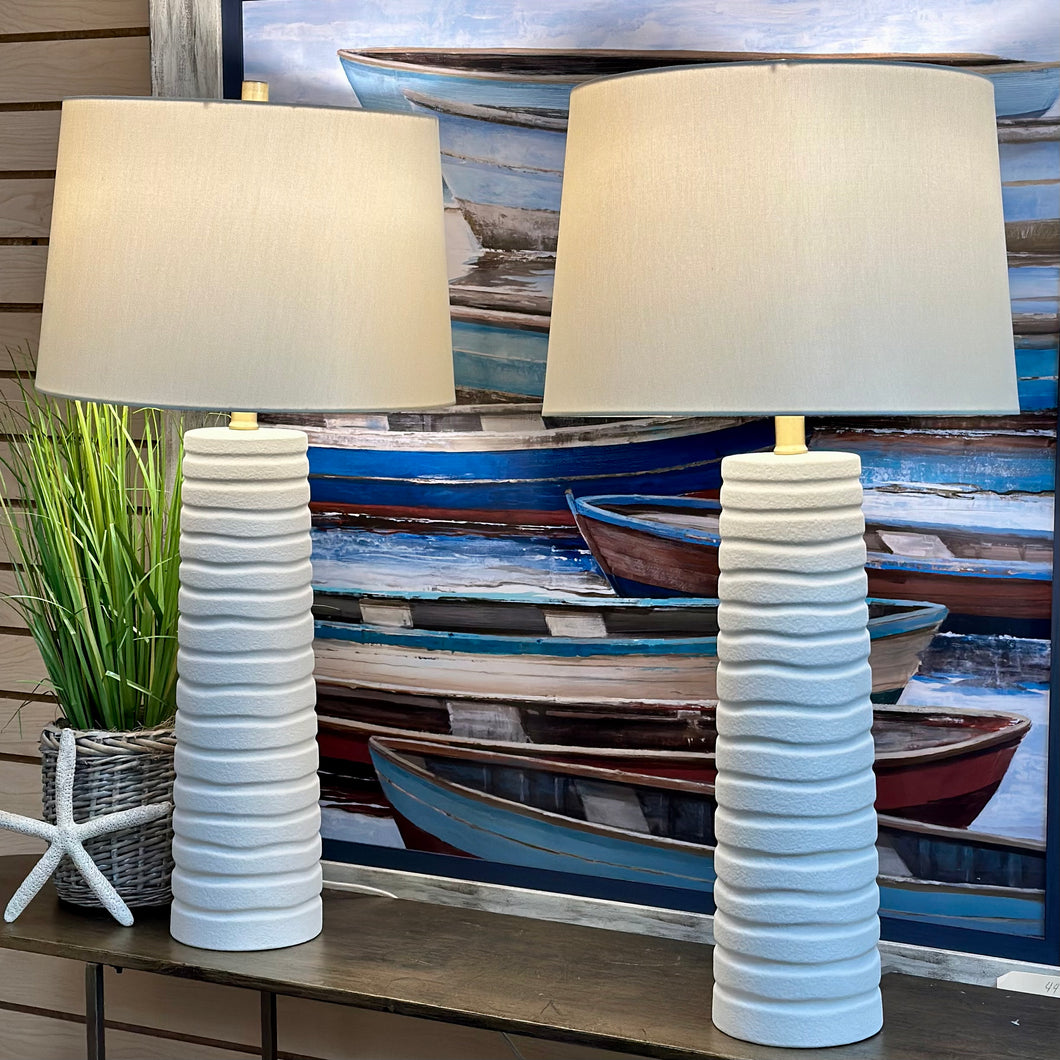 Tall White Segment Lamp