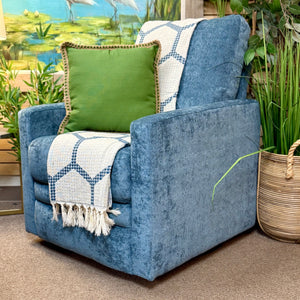 Blue Swivel Recliner