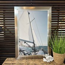 Load image into Gallery viewer, Silver Framed Sailboat Art
