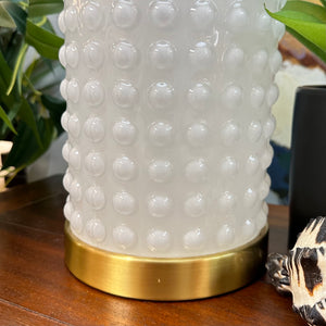 White Textured Glass Lamp