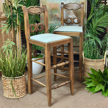 Load image into Gallery viewer, Carved Wood Barstool
