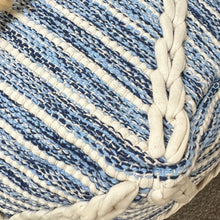 Load image into Gallery viewer, Blue &amp; White Rope Pouf
