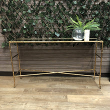 Load image into Gallery viewer, Antique Gold &amp; Mirrored Console
