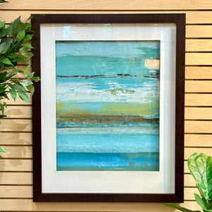 Framed Aqua Abstract Art