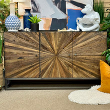Load image into Gallery viewer, Industrial Wood &amp; Metal Starburst Cabinet
