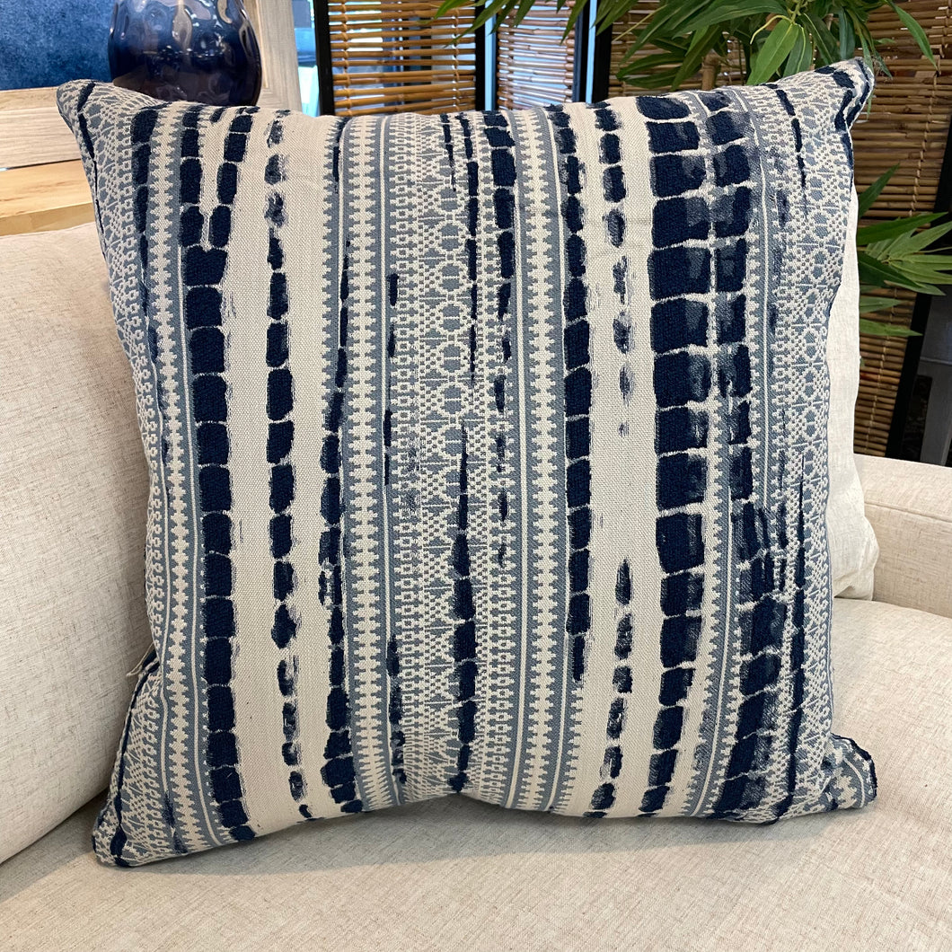 Blue & White Patterned Pillow