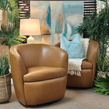 Load image into Gallery viewer, Camel Vegan Leather Swivel Chair
