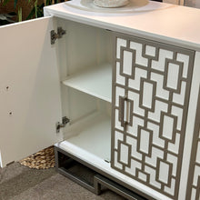 Load image into Gallery viewer, Silver/White Geometric Cabinet
