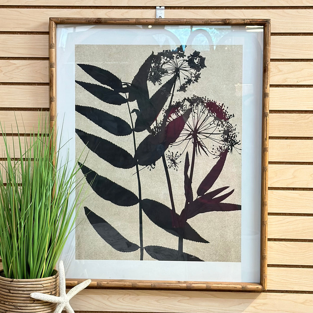 Bamboo Framed Leaf Print I