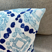 Load image into Gallery viewer, Blue Geometric Outdoor Pillow
