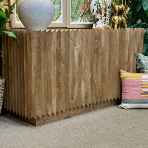 4DR Spiked Wood Credenza