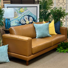 Load image into Gallery viewer, Modern Camel Leather Sofa
