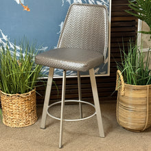 Load image into Gallery viewer, Set/3 Woven Silver Stools
