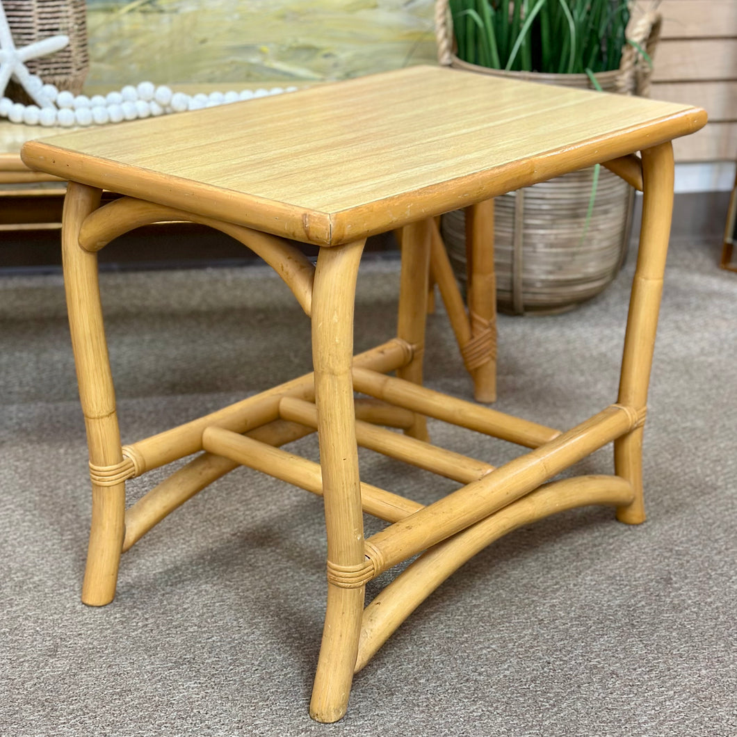 MCM Rattan End Table