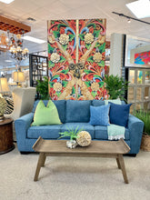 Load image into Gallery viewer, Medium Blue Sleeper Sofa
