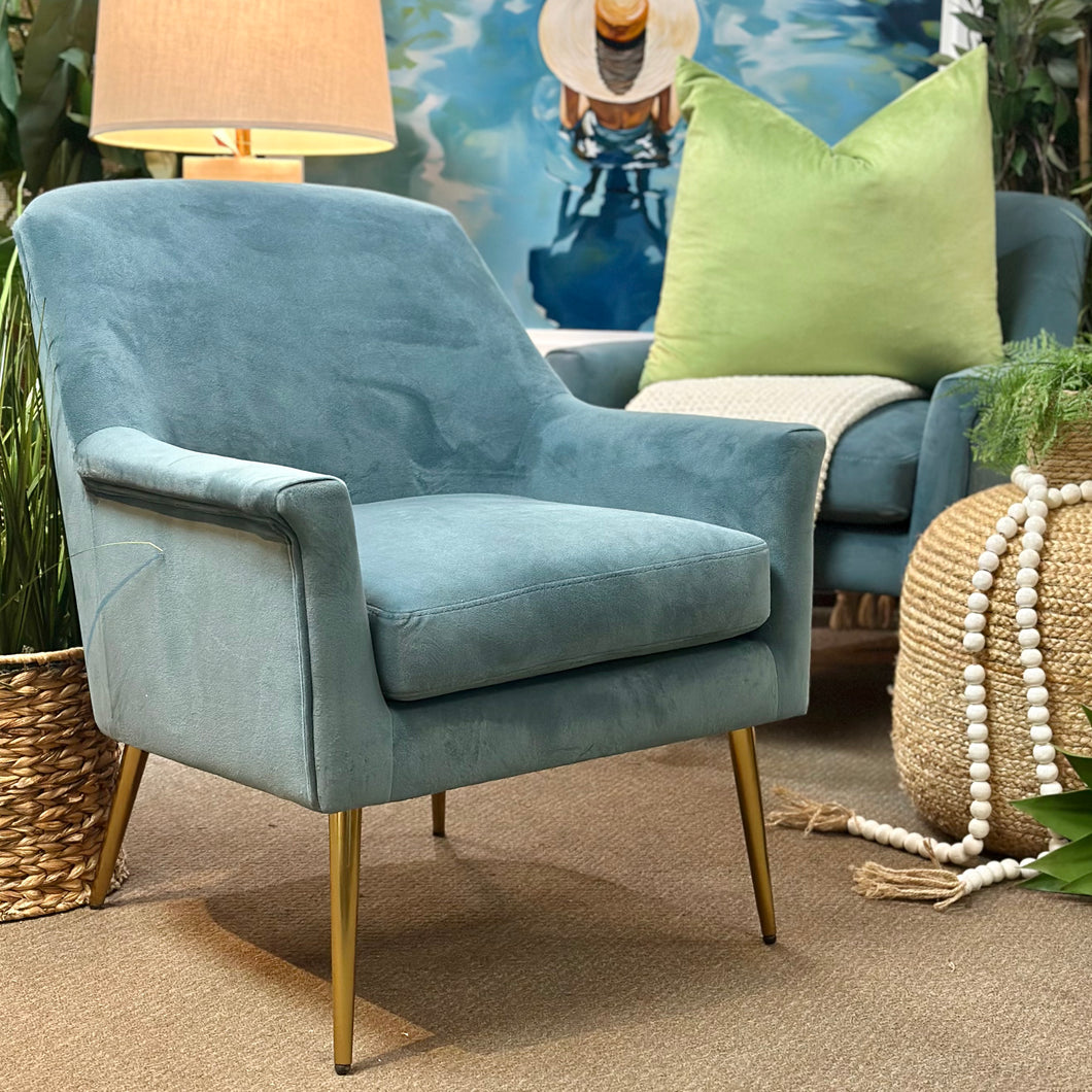 Teal Velvet-Like Chair