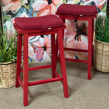 Load image into Gallery viewer, Set/2 Red Bar Stools
