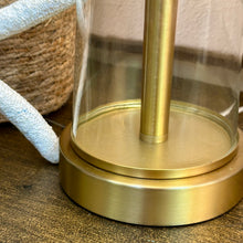 Load image into Gallery viewer, Gold &amp; Glass Table Lamp
