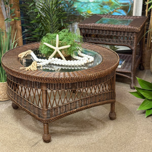 Brown Wicker Side Table