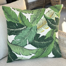 Load image into Gallery viewer, Green Tropical Leaf Outdoor Pillow
