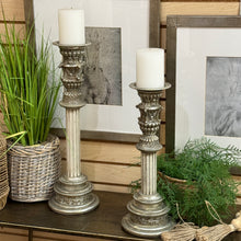 Load image into Gallery viewer, Set/2 Silver Candlesticks
