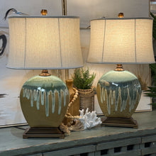 Load image into Gallery viewer, Green/Brown Glazed Lamp
