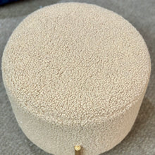 Load image into Gallery viewer, Beige Sherpa Ottoman
