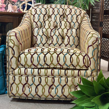 Load image into Gallery viewer, Flexsteel Teal/Taupe Trellis Glider
