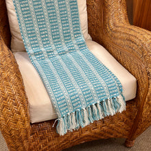 Load image into Gallery viewer, Blue/White Fringe Throw

