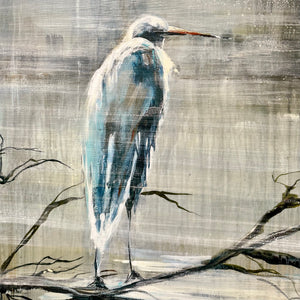 Lonely Egret Canvas Art