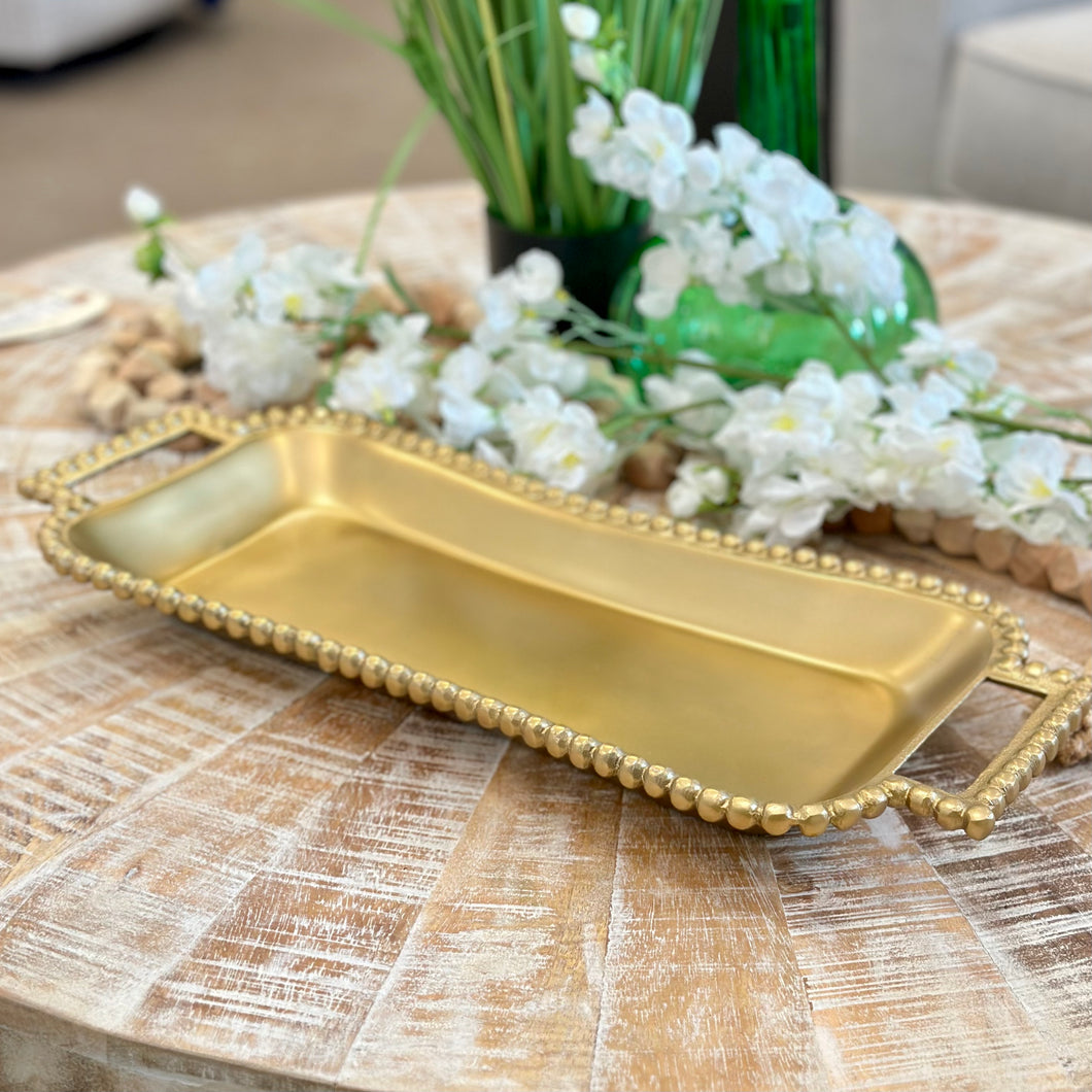 Gold Beaded Tray