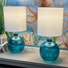 Load image into Gallery viewer, Blue Textured Glass Lamp
