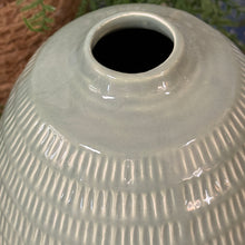 Load image into Gallery viewer, Sage Textured Stripe Vase
