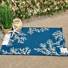Load image into Gallery viewer, Navy &amp; White Sea Life Washable Rug

