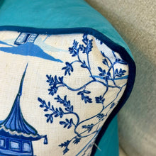 Load image into Gallery viewer, Blue Chinoiserie Down Pillow
