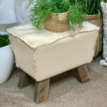 Load image into Gallery viewer, Frayed Beige Footstool
