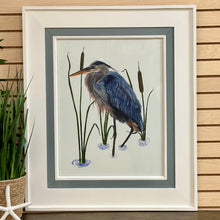 Load image into Gallery viewer, Blue Heron In Cattails Art
