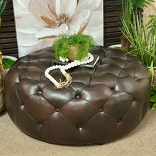 Load image into Gallery viewer, Tufted Leather Ottoman

