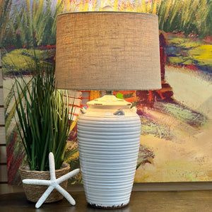 Ivory Ceramic Jar Lamp