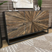 Load image into Gallery viewer, Industrial Wood &amp; Metal Starburst Cabinet
