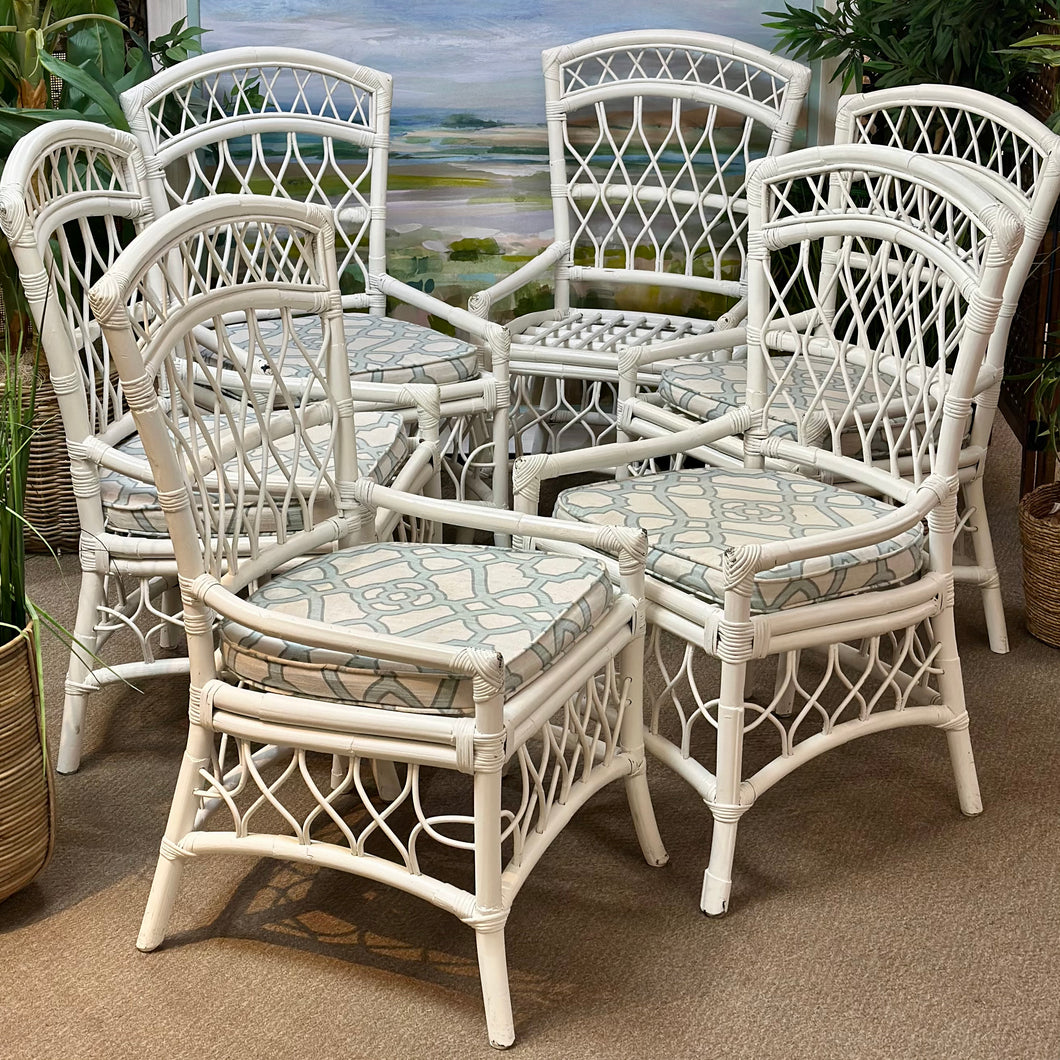 Vintage Trellis Rattan Dining Chair