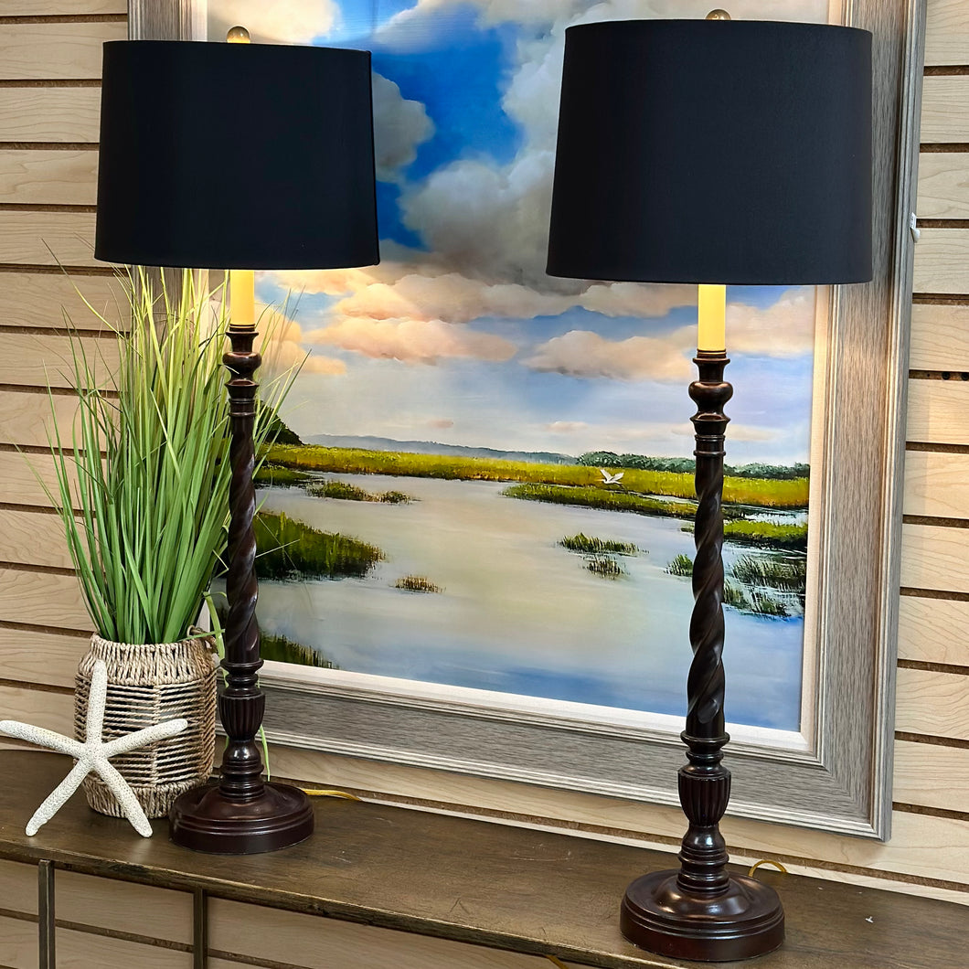 Mocha Spiral Buffet Lamp