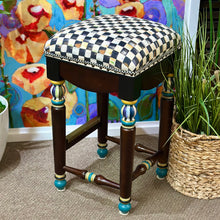Load image into Gallery viewer, Set/2 Mackenzie Childs 'Courtly Check' Stools
