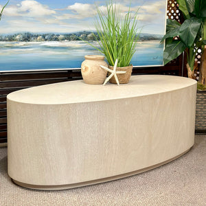 Light Beige Oval Coffee Table