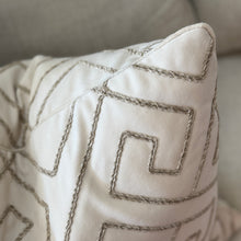 Load image into Gallery viewer, Taupe Geometric Down Pillow
