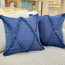 Load image into Gallery viewer, Blue Tufted Pillow
