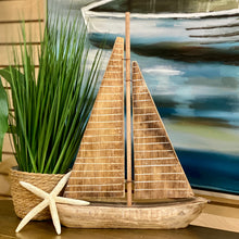 Load image into Gallery viewer, LG Wooden Sailboat
